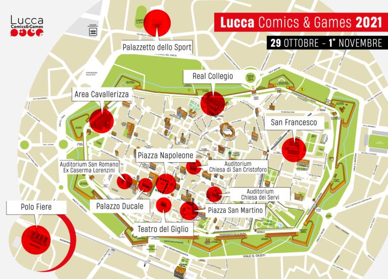 Mappa Lucca Comics & Games 2021